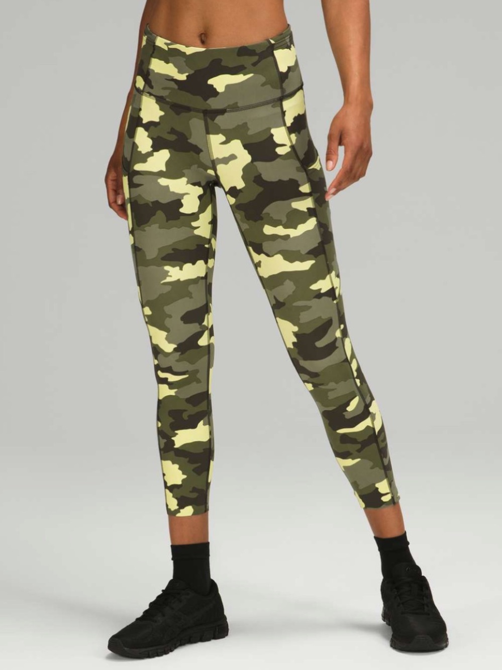 LULULEMON Fast and Free Tight Heritage 365 Camo Crispin Green Multi Legging Sz 6